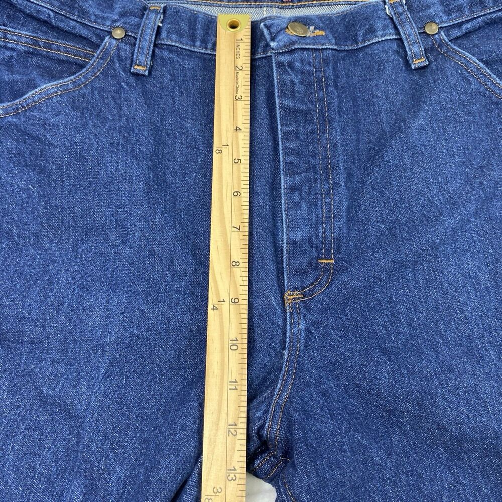 Wrangler Jeans Mens 38 x 31.5 Slim Fit Dark Wash Denim 36MWZ Cowboy Casual - Picture 9 of 11